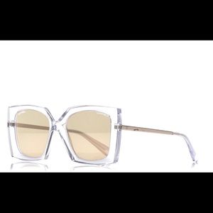 CHANEL 18k White Gold Mirror Square Sunglasses